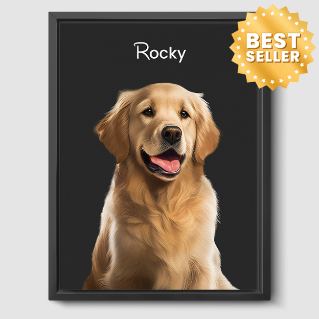 Modern Calm Charcoal Canvas One, Two or Three Pets Canvas One 8"x10" Black