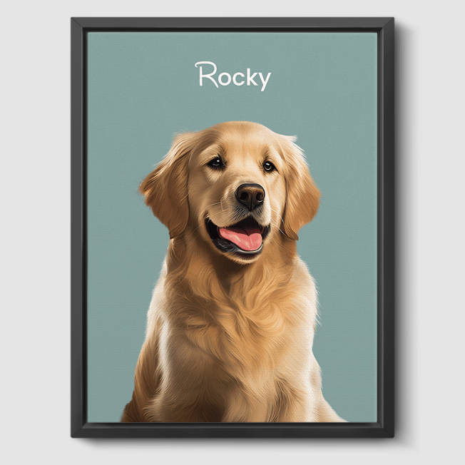 Modern Sage Serenity Canvas One, Two or Three Pets Canvas One 8"x10" Black