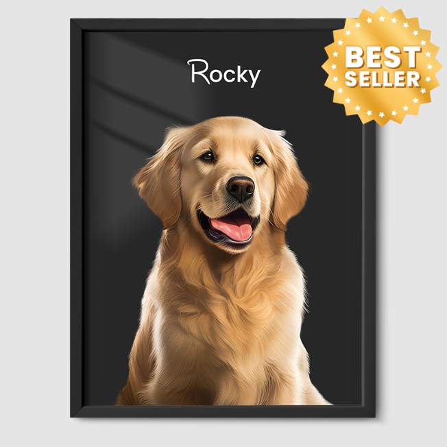 Modern Calm Charcoal Poster One, Two or Three Pets Poster One 8"x10" Black