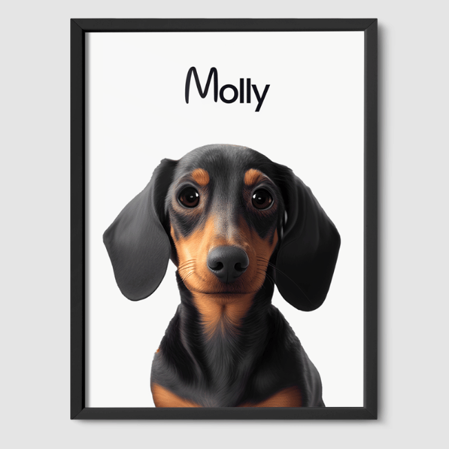 Modern Off White Poster One, Two or Three Pets Poster One 8"x10" Black