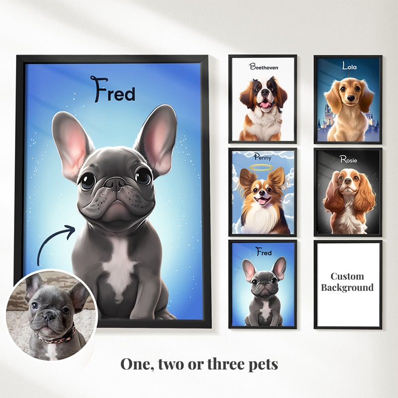 Turn Your Dog Into A Cartoon Portrait  PetPortraits.com Cartoon 1 pet
