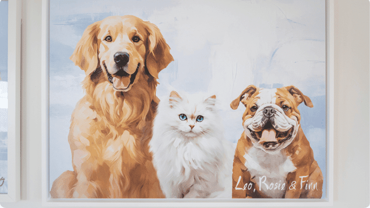 canvas or framed pet portraits