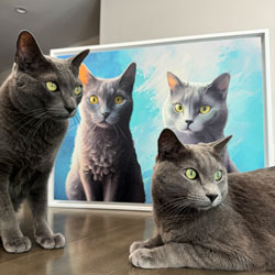 Custom 2 Cat Impressionist Portrait