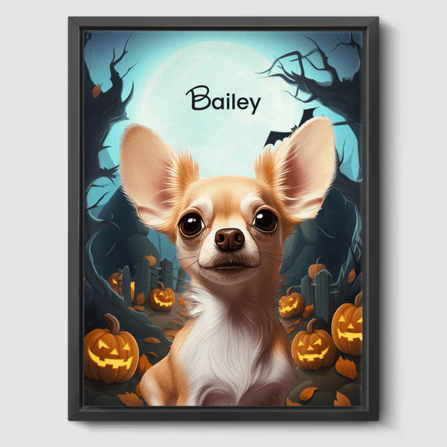 Custom Halloween Wall Art by Pet Portraits  PetPortraits.com Cartoon 1 Pet 