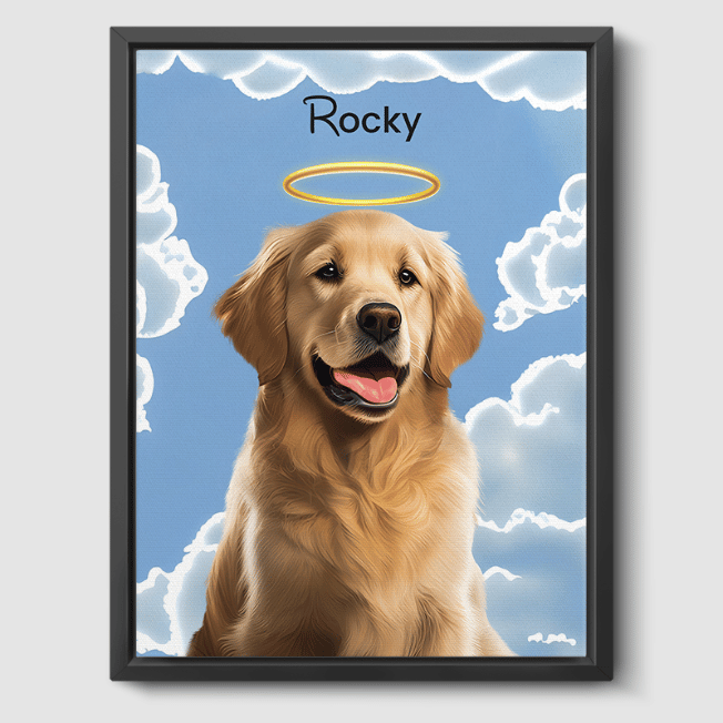 Modern Memorial Canvas One, Two or Three Pets Canvas One 8"x10" Black