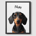 Modern Off White Canvas One, Two or Three Pets Canvas One 8"x10" Black