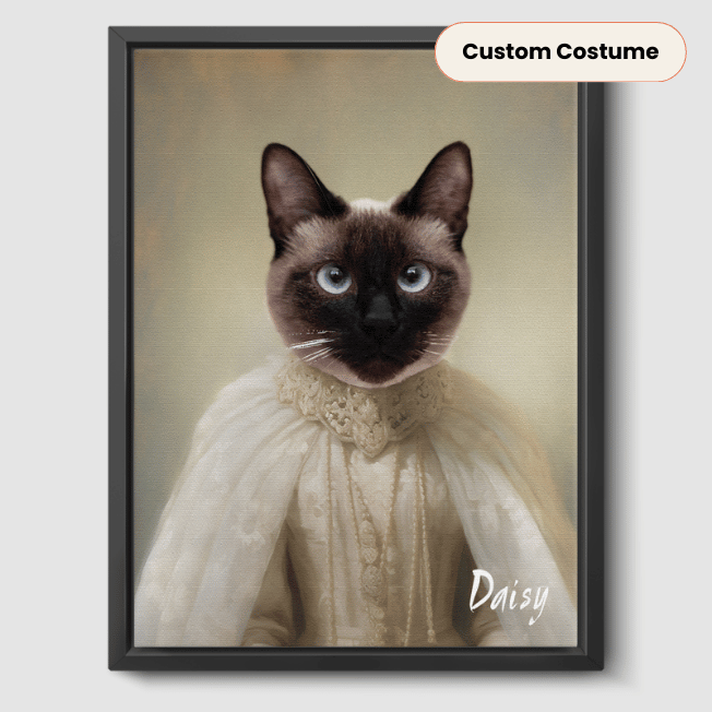 Royal Pet Portrait  PetPortraits.com Custom 12" x 16" Canvas - Black Frame