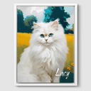 Classic Golden Meadow Canvas One, Two or Three Pets Canvas One 8"x10" White
