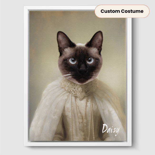 Royal Pet Portrait  PetPortraits.com Custom 12" x 16" Canvas - White Frame