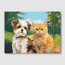 Classic Forest Canvas One, Two or Three Pets Canvas Two 12"x16" No Frame