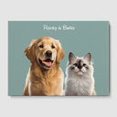 Modern Sage Serenity Canvas One, Two or Three Pets Canvas Two 12"x16" No Frame