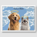 Modern Memorial Canvas One, Two or Three Pets Canvas Two 12"x16" White