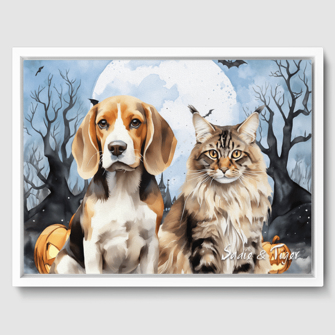 Watercolor 2 Pet Portrait  PetPortraits.com Custom 12" x 16" Poster - White Frame