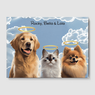 Modern Memorial Canvas One, Two or Three Pets Canvas Three 12"x16" No Frame