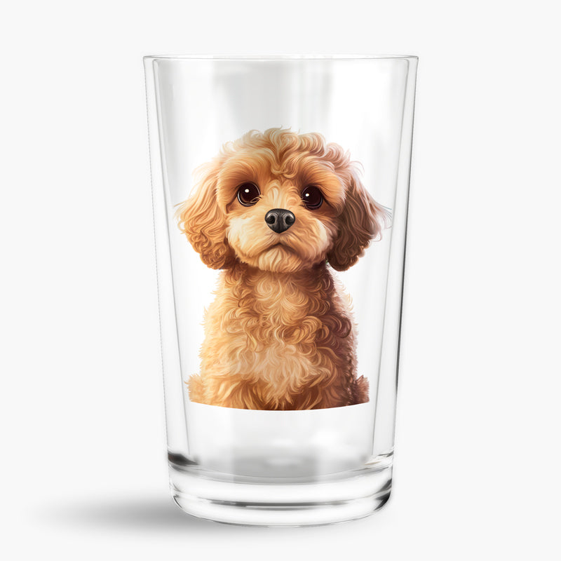 Custom 16oz Frosted Print Glass  Pet Portraits   