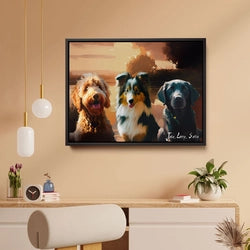 Commissioned Riverbank Impressionist Dog Portrait