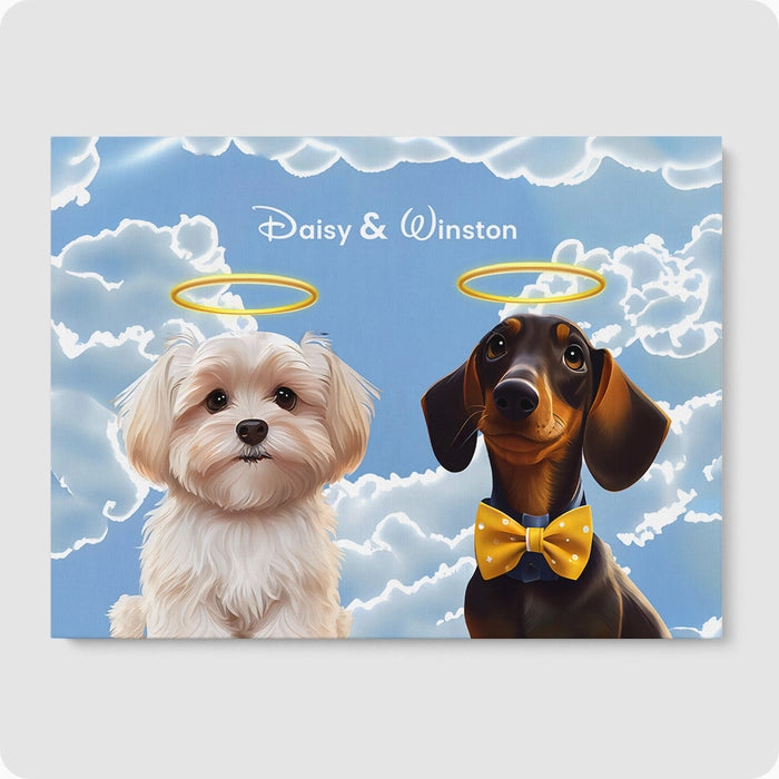 Custom Pet Portrait - 2 Pet  PetPortraits.com Memorial 12" x 16" Poster - No Frame