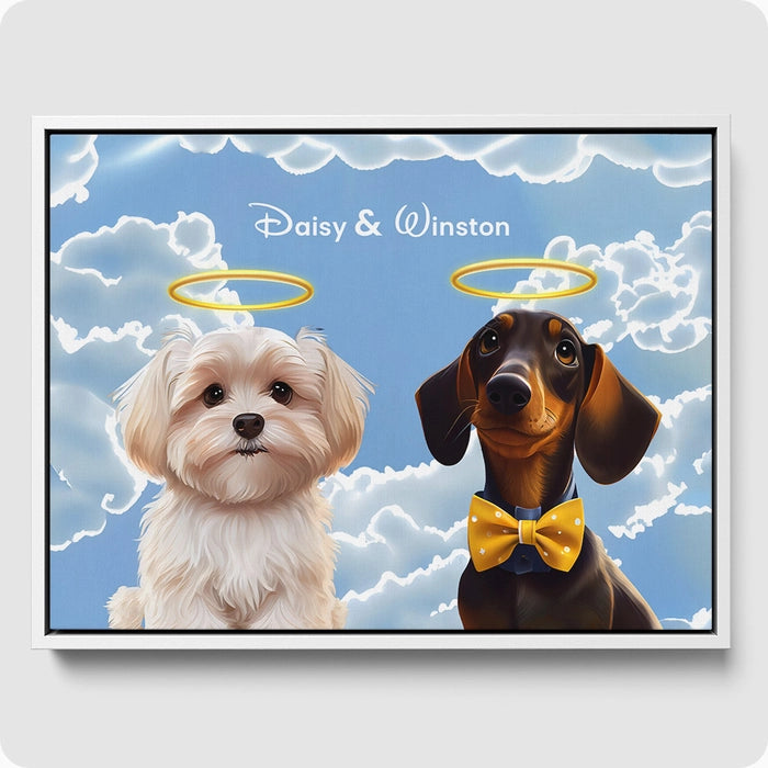 Custom Pet Portrait - 2 Pet  PetPortraits.com Memorial 8" x 10" Sophisticated White