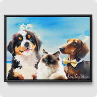 Custom Dog Portraits  PetPortraits.com Watercolor 3 Dogs 