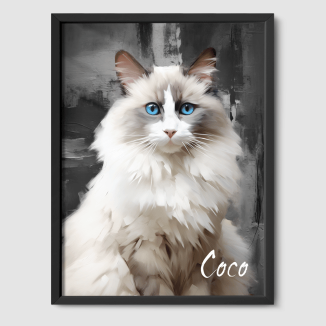 Classic Calm Charcoal Poster One, Two or Three Pets Poster One 8"x10" Black