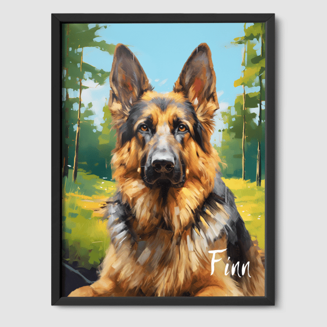 Classic Forest Poster One, Two or Three Pets Poster One 8"x10" Black