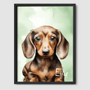 Watercolor Olive Aura Poster One, Two or Three Pets Poster One 8"x10" Black
