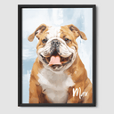 Classic Soft Sky Poster One, Two or Three Pets Poster One 8"x10" Black