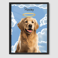 Modern Memorial Poster One, Two or Three Pets Poster One 8"x10" Black