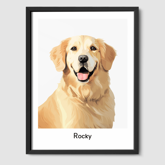 Modern 1 Pet Portrait  PetPortraits.com Off White 8" x 10" Poster - Black Frame