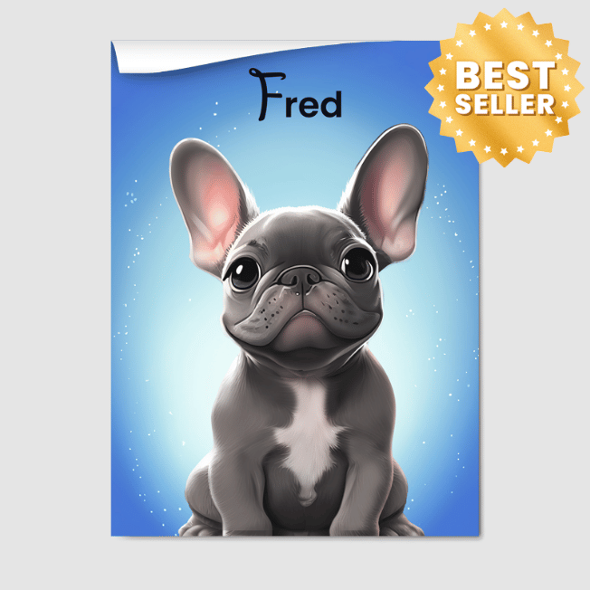 Cartoon Magical Blue Pet Portrait One, Two or Three Pets Poster One 8"x10" Poster-Only