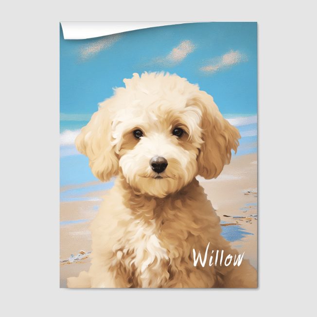 Classic 1 Pet Portrait  PetPortraits.com Bright Beach 8" x 10" Poster - Paper Only