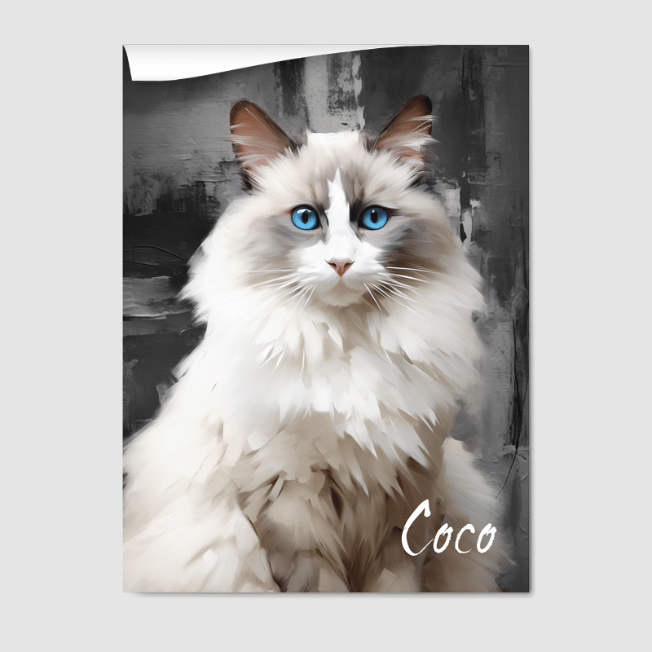 Classic Calm Charcoal Poster One, Two or Three Pets Poster One 8"x10" Poster-Only