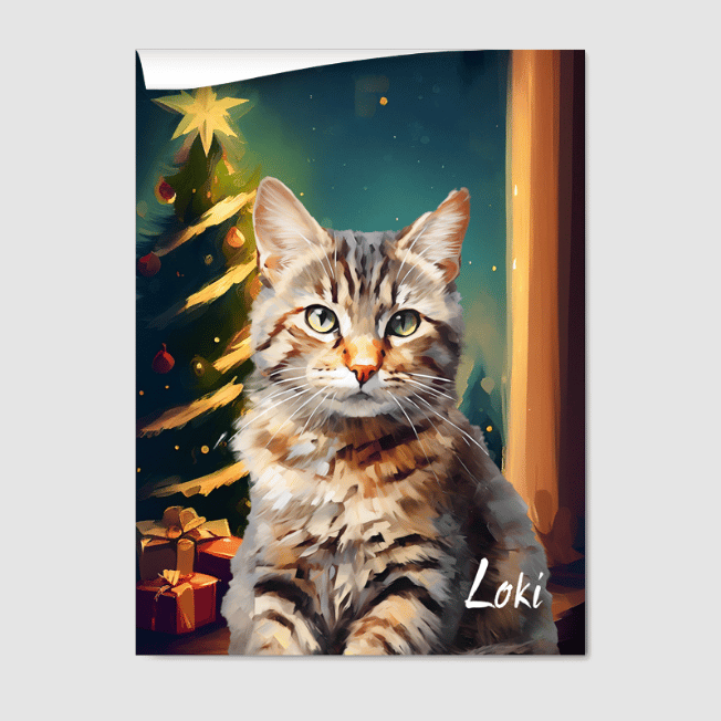 Classic 1 Pet Portrait  PetPortraits.com Christmas 8" x 10" Poster - Paper Only