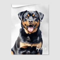 Watercolor Soft Silver Poster One, Two or Three Pets Poster One 8"x10" Poster-Only