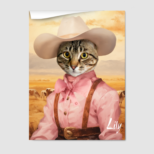 Cowgirl Limited Edition One, Two or Three Pets Poster 8"x10" Poster-Only 