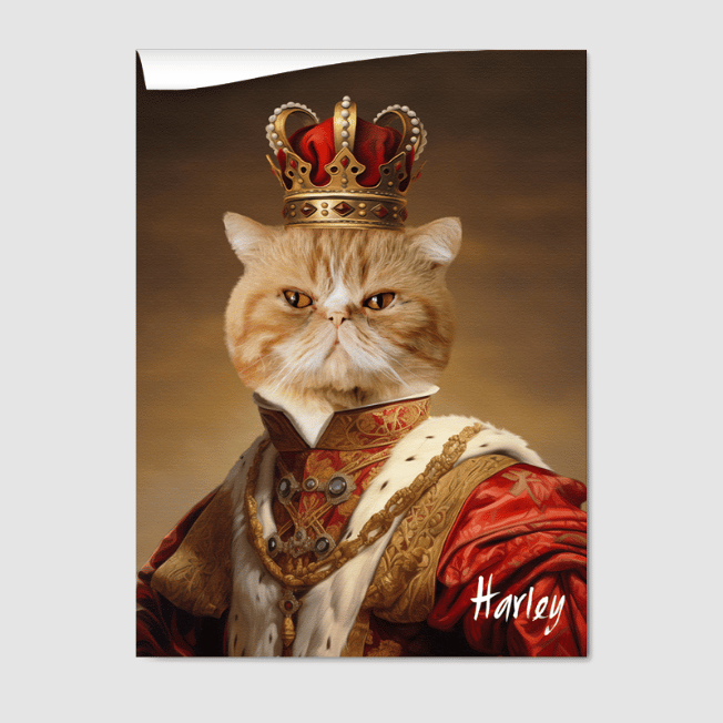 Royal Pet Portrait  PetPortraits.com The King 8" x 10" Poster - Paper Only