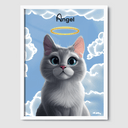 Cartoon Memorial Poster One, Two or Three Pets Poster One 8"x10" White