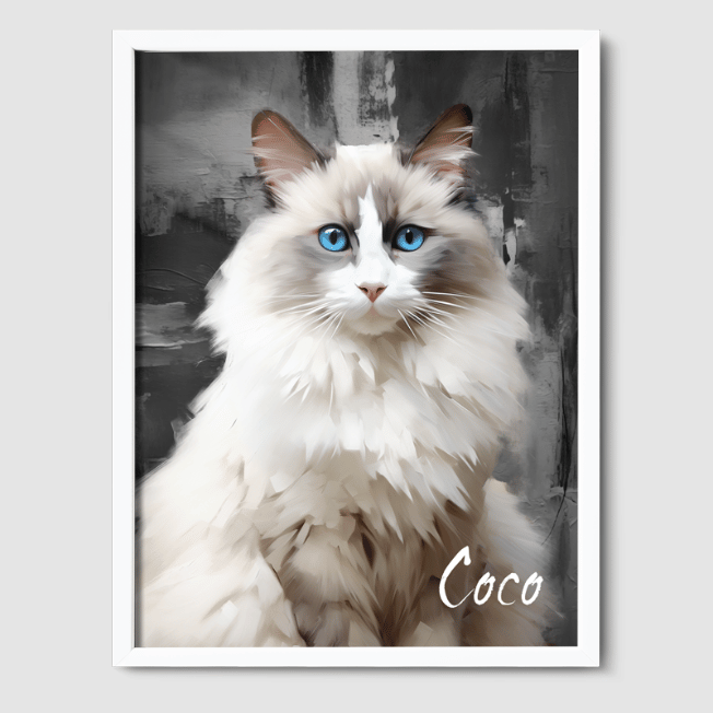 Classic Calm Charcoal Poster One, Two or Three Pets Poster One 8"x10" White