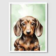 Watercolor Olive Aura Poster One, Two or Three Pets Poster One 8"x10" White