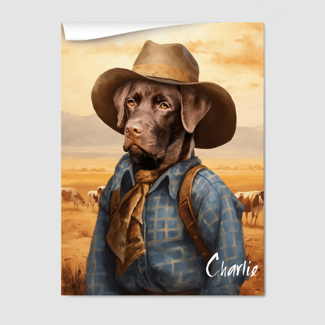 Cowboy Limited Edition One, Two or Three Pets Poster 8"x10" Poster-Only 