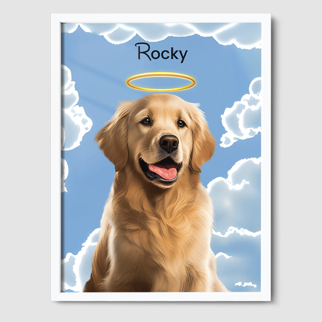 Modern Memorial Poster One, Two or Three Pets Poster One 8"x10" White