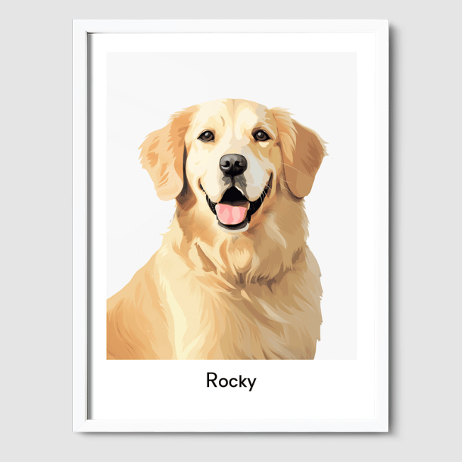 Modern 1 Pet Portrait  PetPortraits.com Off White 8" x 10" Poster - White Frame