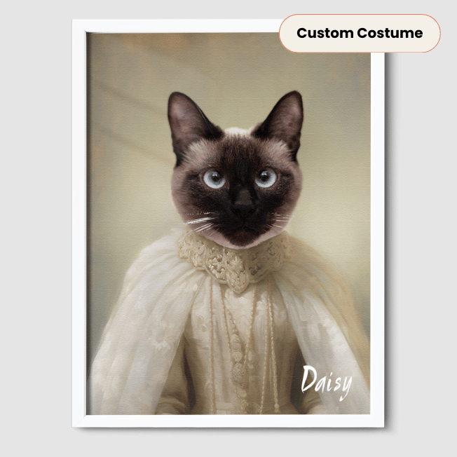 Royal Pet Portrait  PetPortraits.com Custom 8" x 10" Poster - White Frame