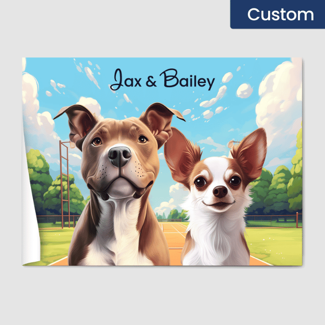 Cartoon 2 Pet Portrait  PetPortraits.com Custom 12" x 16" Poster - Paper Only