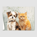 Classic Green Garden Poster One, Two or Three Pets Poster Two 12"x16" Poster-Only