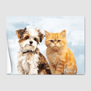 Classic Soft Sky Poster One, Two or Three Pets Poster Two 12"x16" Poster-Only