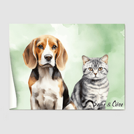 Watercolor Olive Aura Poster One, Two or Three Pets Poster Two 12"x16" Poster-Only