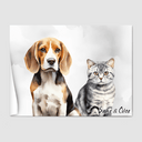 Watercolor Soft Silver Poster One, Two or Three Pets Poster Two 12"x16" Poster-Only