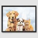 Classic Soft Sky Poster One, Two or Three Pets Poster Three 12"x16" Black