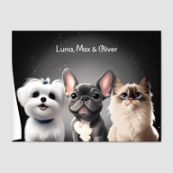 Cartoon Magical Twilight Poster One, Two or Three Pets Poster Three 12"x16" Poster-Only
